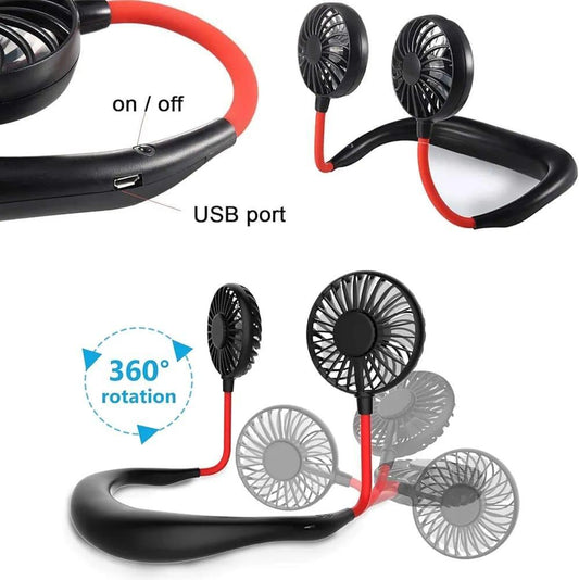Black Neck Fan - 1 Pc Foldable Portable Cooling Device
