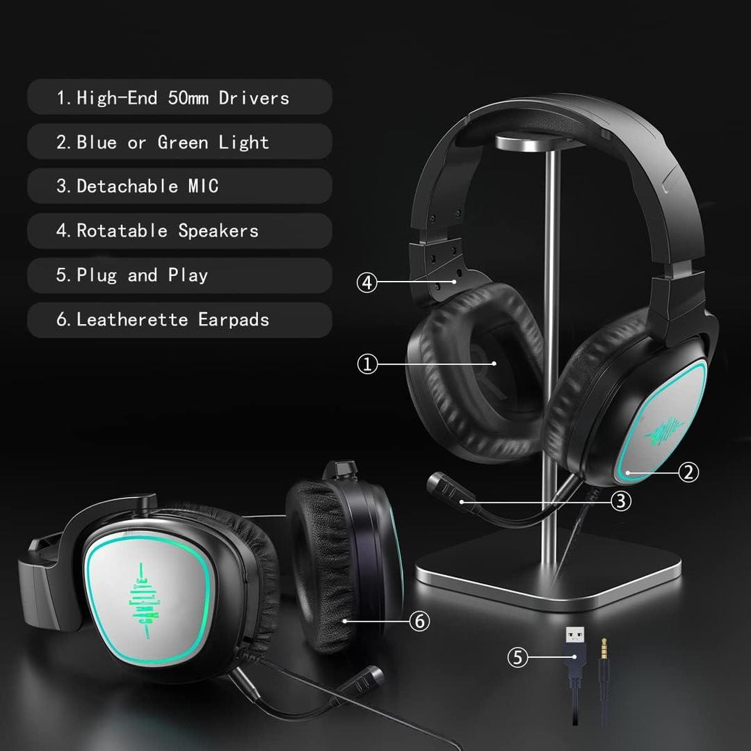 G17 Wired Gaming Headset – RGB Lights, Noise Cancelling Mic, Stereo Sound