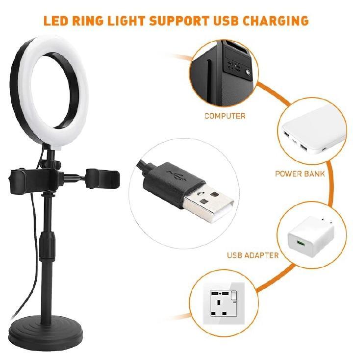 Ring Light with Stand - 3 Adjustable Light Modes & Multiple Brightness