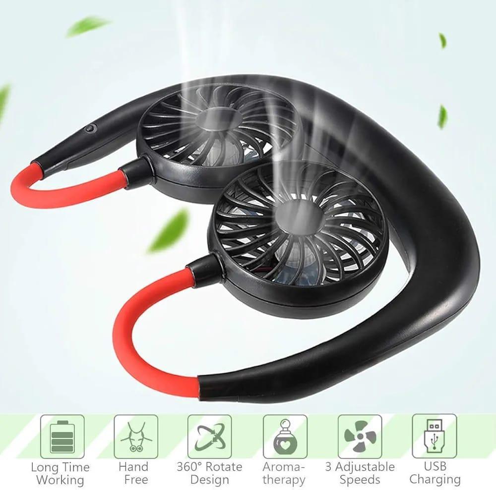 Black Neck Fan - 1 Pc Foldable Portable Cooling Device