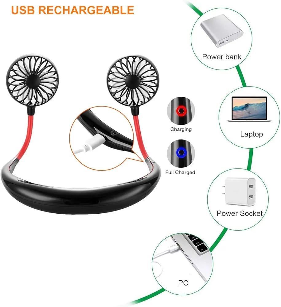 Black Neck Fan - 1 Pc Foldable Portable Cooling Device