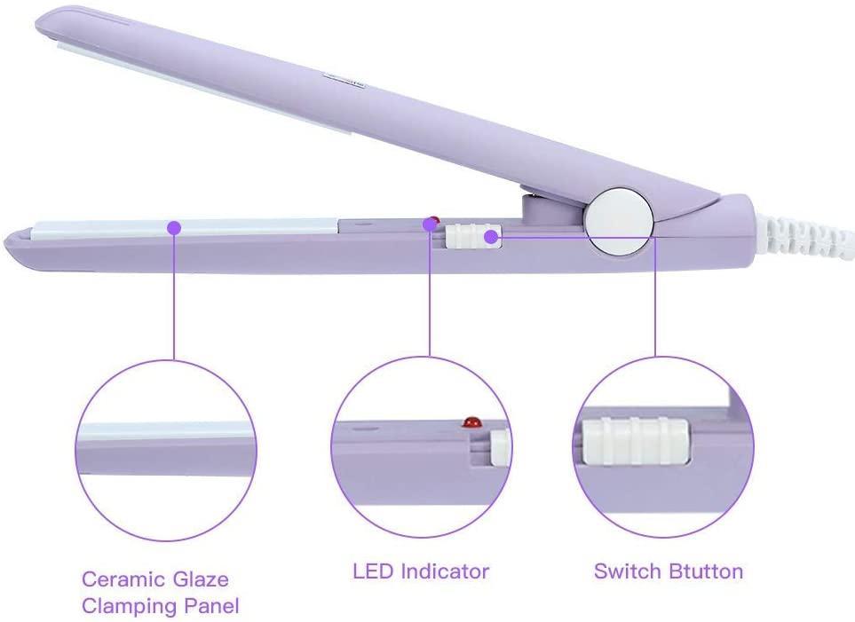 Lightweight Portable Mini Hair Straightener - 1 Pcs with Medium Heat and Dual Speed Settings
