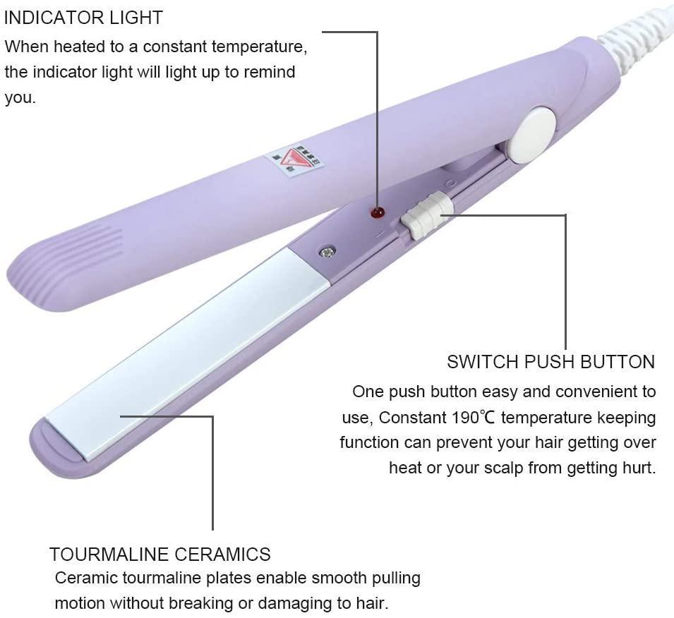 Lightweight Portable Mini Hair Straightener - 1 Pcs with Medium Heat and Dual Speed Settings